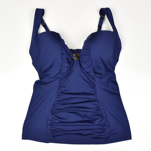 Panache Swim Annalise Ruched Molded Balconette Tankini Swim Top - Picture 1 of 8